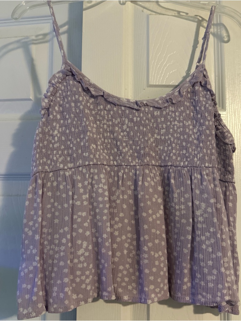 Hippie Rose Lavender Floral Smocked Tank Top